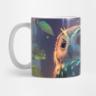 Owl Bird Animal Portrait Painting Wildlife Outdoors Adventure Mug